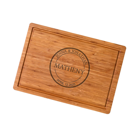 Bamboo Cutting Board Personalized Housewarming Engraving