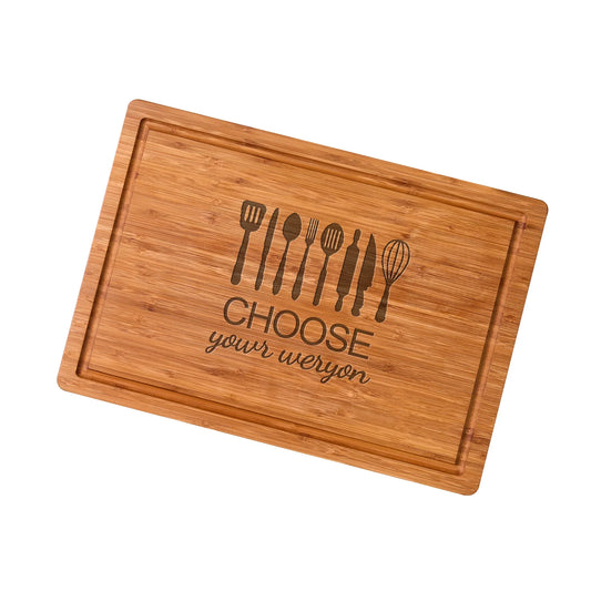 Bamboo Cutting Board Custom Fathers Day Grill Style
