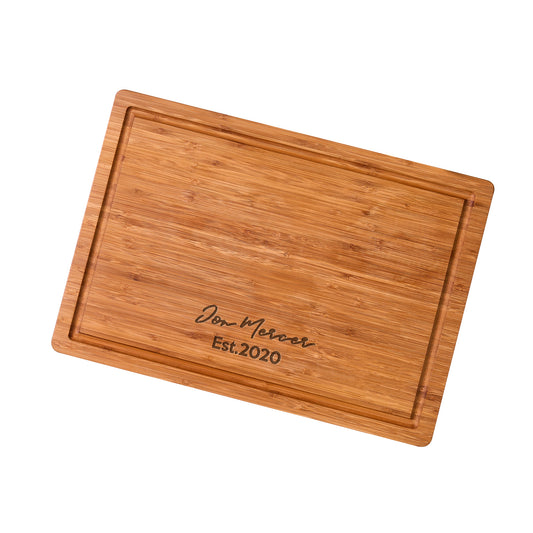 Bamboo Cutting Board Engraved Christmas Feast Board