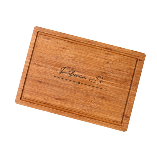 Bamboo Cutting Board Custom Birthday Name Design